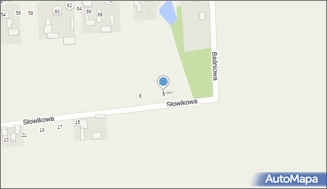Mokra Wieś, Słowikowa, 6, mapa Mokra Wieś