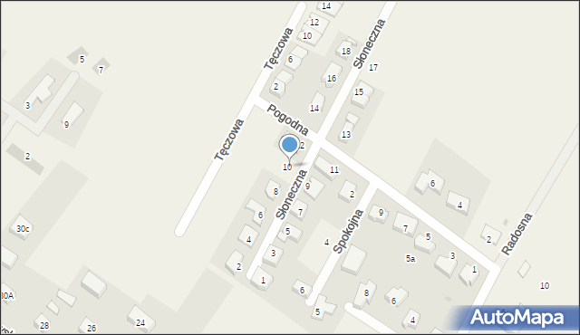 Mokronos Górny, Słoneczna, 10a, mapa Mokronos Górny