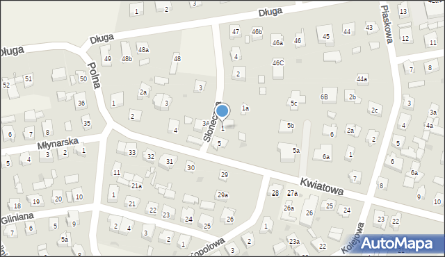 Mosty, Słoneczna, 1, mapa Mosty