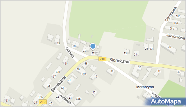 Motarzyno, Słoneczna, 25, mapa Motarzyno