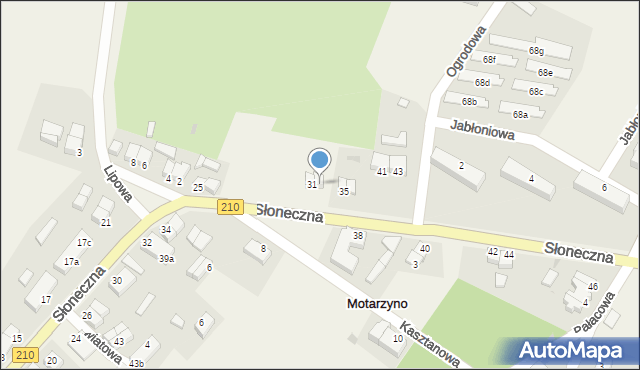 Motarzyno, Słoneczna, 33, mapa Motarzyno