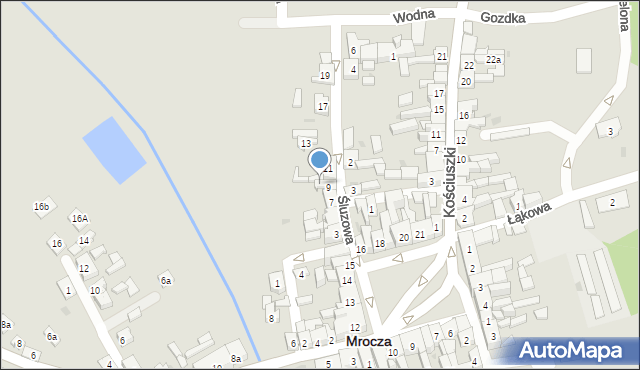 Mrocza, Śluzowa, 9a, mapa Mrocza