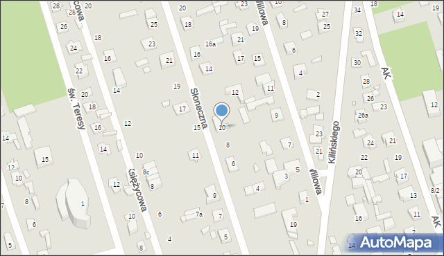 Mrozy, Słoneczna, 10, mapa Mrozy