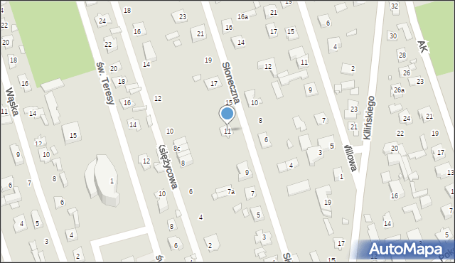 Mrozy, Słoneczna, 11, mapa Mrozy