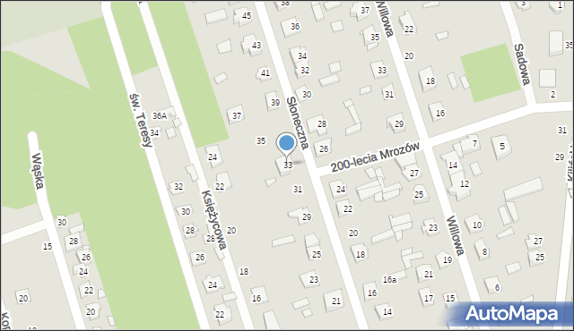 Mrozy, Słoneczna, 33, mapa Mrozy