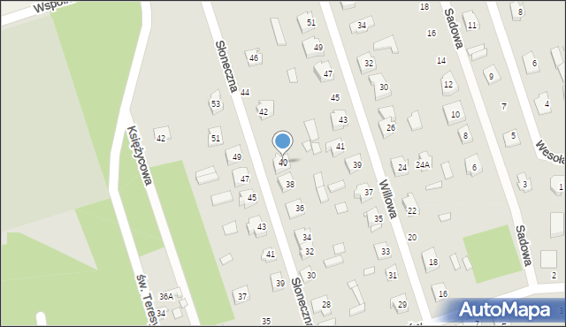 Mrozy, Słoneczna, 40, mapa Mrozy