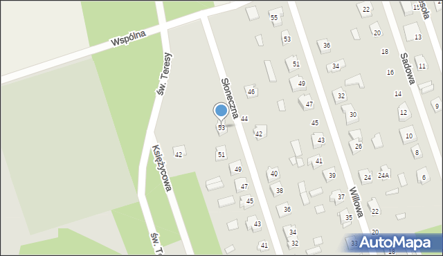 Mrozy, Słoneczna, 53, mapa Mrozy