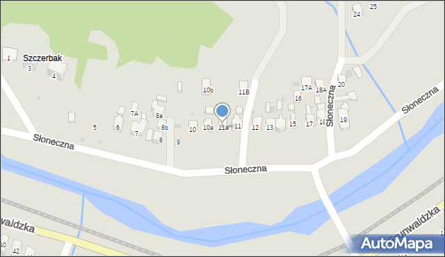 Muszyna, Słoneczna, 11a, mapa Muszyna