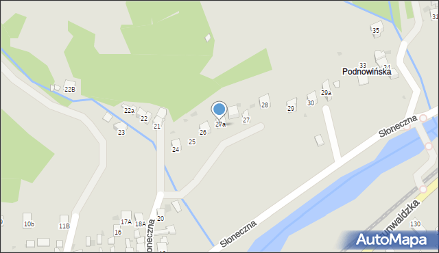 Muszyna, Słoneczna, 27a, mapa Muszyna