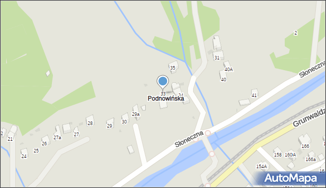 Muszyna, Słoneczna, 33, mapa Muszyna