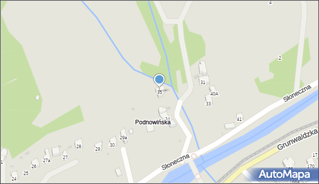 Muszyna, Słoneczna, 35, mapa Muszyna