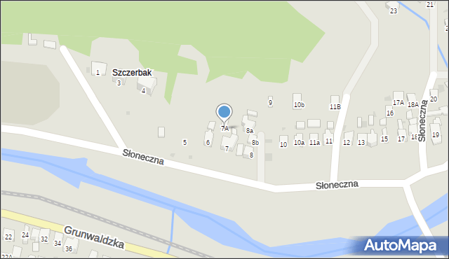 Muszyna, Słoneczna, 7A, mapa Muszyna