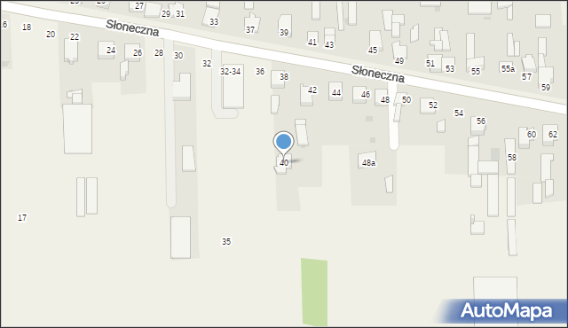 Mykanów, Słoneczna, 40, mapa Mykanów