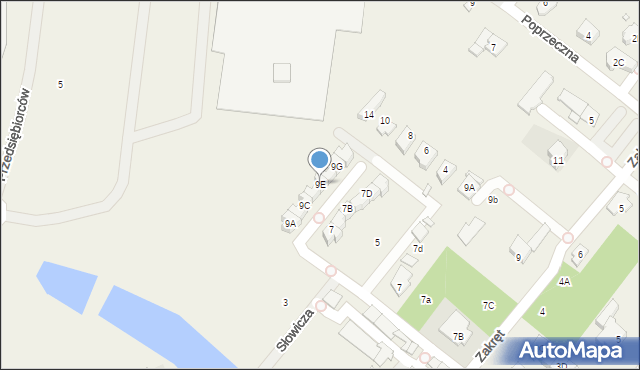 Mysiadło, Słowicza, 9E, mapa Mysiadło