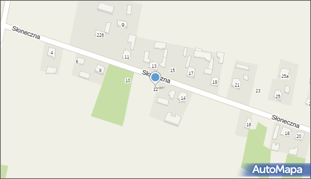 Mysłaków, Słoneczna, 12, mapa Mysłaków