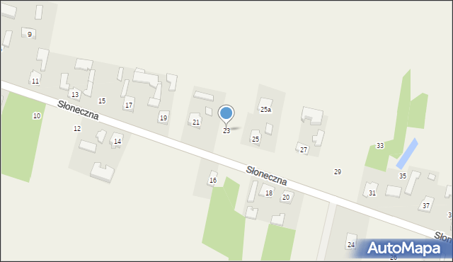 Mysłaków, Słoneczna, 23, mapa Mysłaków