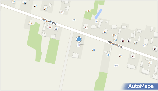 Mysłaków, Słoneczna, 24, mapa Mysłaków