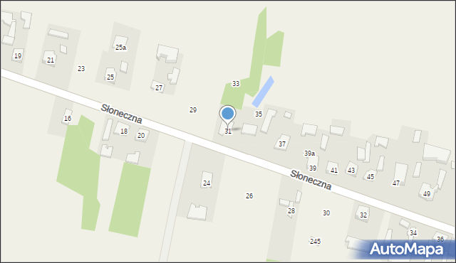 Mysłaków, Słoneczna, 31, mapa Mysłaków