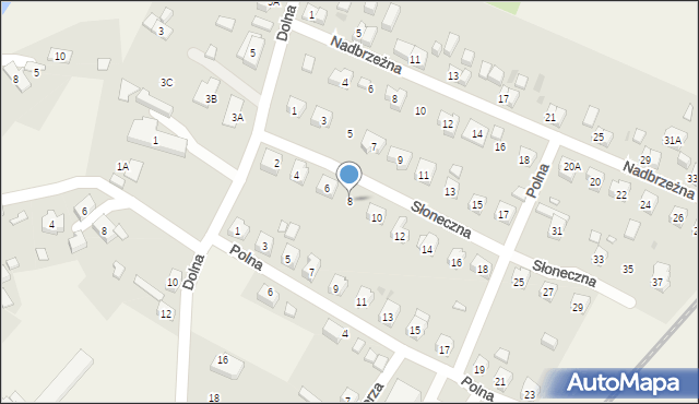 Mysłakowice, Słoneczna, 8, mapa Mysłakowice