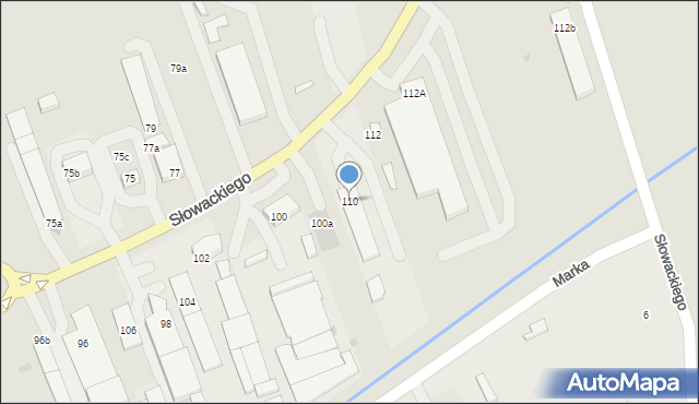 Myślenice, Słowackiego Juliusza, 110, mapa Myślenice