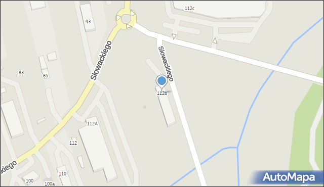 Myślenice, Słowackiego Juliusza, 112b, mapa Myślenice