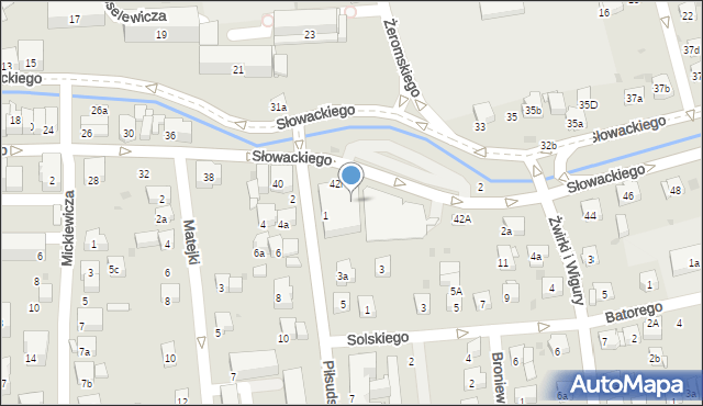 Myślenice, Słowackiego Juliusza, 41i, mapa Myślenice