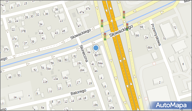 Myślenice, Słowackiego Juliusza, 64, mapa Myślenice