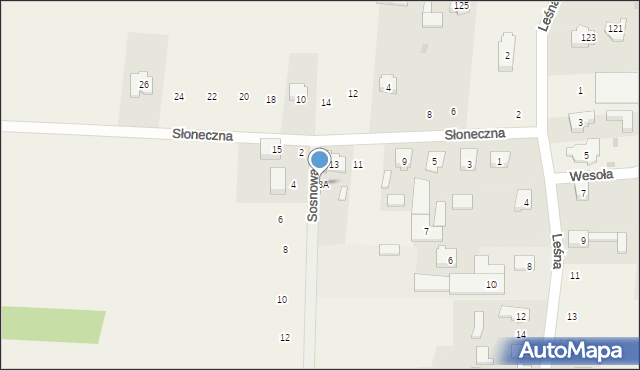 Mysłów, Słoneczna, 13A, mapa Mysłów