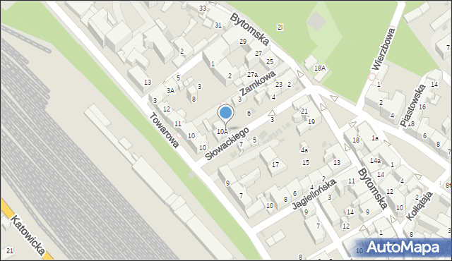 Mysłowice, Słowackiego Juliusza, 8, mapa Mysłowice