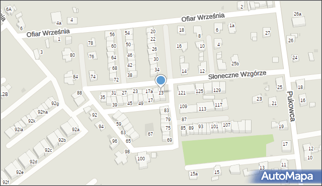 Mysłowice, Słoneczne Wzgórze, 13, mapa Mysłowice