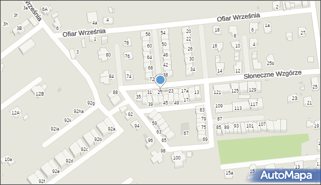 Mysłowice, Słoneczne Wzgórze, 27, mapa Mysłowice