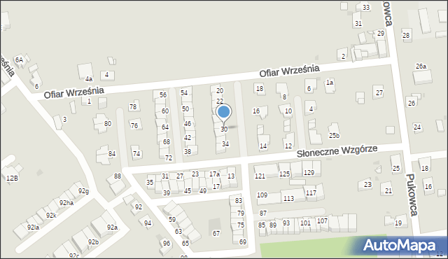 Mysłowice, Słoneczne Wzgórze, 30, mapa Mysłowice