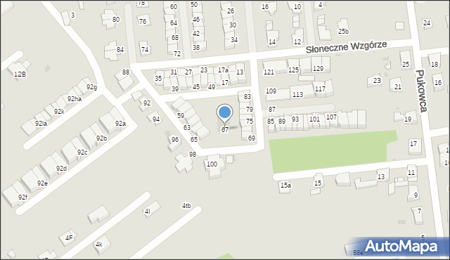 Mysłowice, Słoneczne Wzgórze, 67, mapa Mysłowice