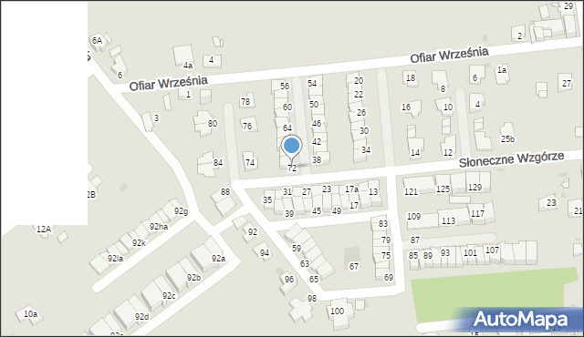 Mysłowice, Słoneczne Wzgórze, 72, mapa Mysłowice