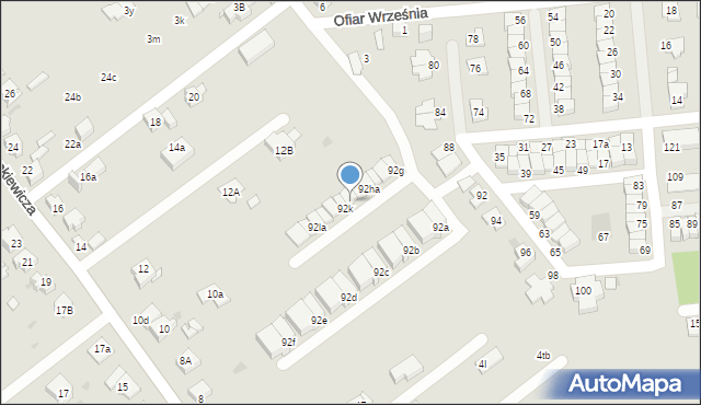 Mysłowice, Słoneczne Wzgórze, 92ja, mapa Mysłowice