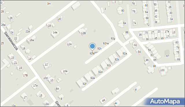 Mysłowice, Słoneczne Wzgórze, 92la, mapa Mysłowice