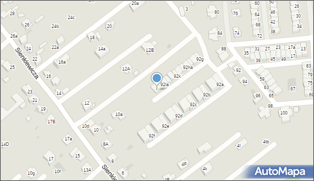 Mysłowice, Słoneczne Wzgórze, 92ma, mapa Mysłowice