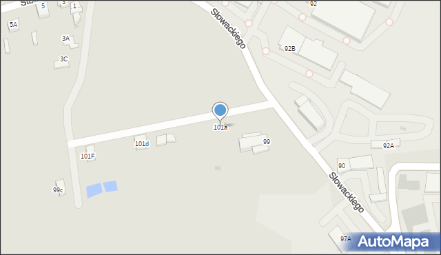 Myszków, Słowackiego Juliusza, 101a, mapa Myszków