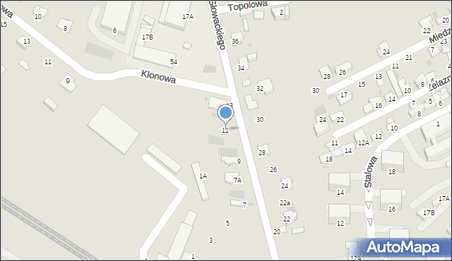 Myszków, Słowackiego Juliusza, 11, mapa Myszków