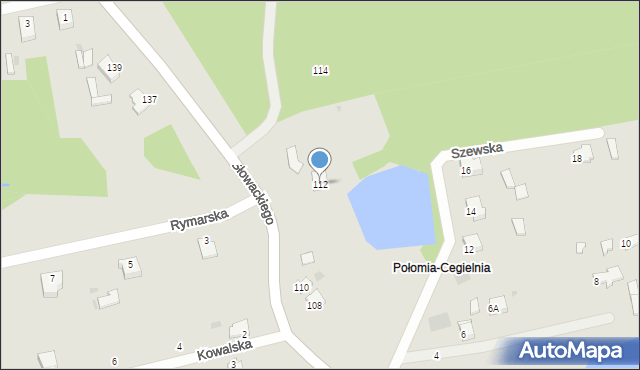 Myszków, Słowackiego Juliusza, 112, mapa Myszków