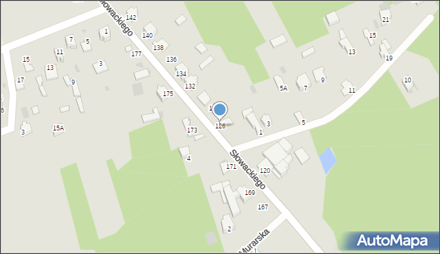 Myszków, Słowackiego Juliusza, 126, mapa Myszków