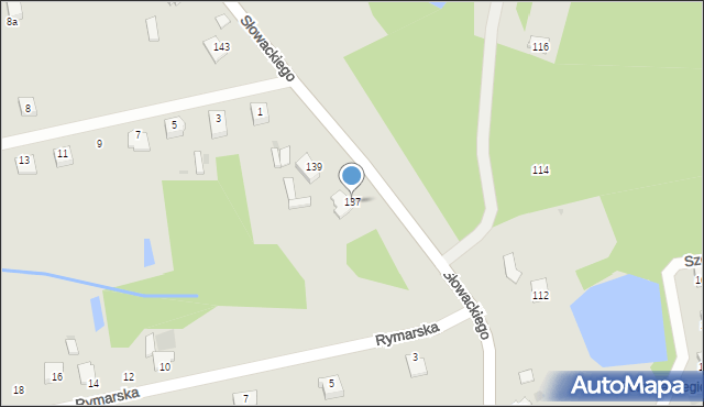 Myszków, Słowackiego Juliusza, 137, mapa Myszków