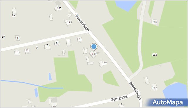 Myszków, Słowackiego Juliusza, 139, mapa Myszków