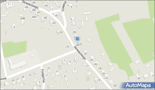 Myszków, Słowackiego Juliusza, 144, mapa Myszków