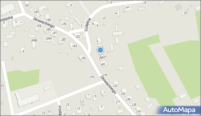 Myszków, Słowackiego Juliusza, 150, mapa Myszków