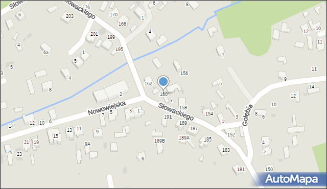 Myszków, Słowackiego Juliusza, 160, mapa Myszków