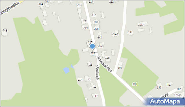 Myszków, Słowackiego Juliusza, 215, mapa Myszków