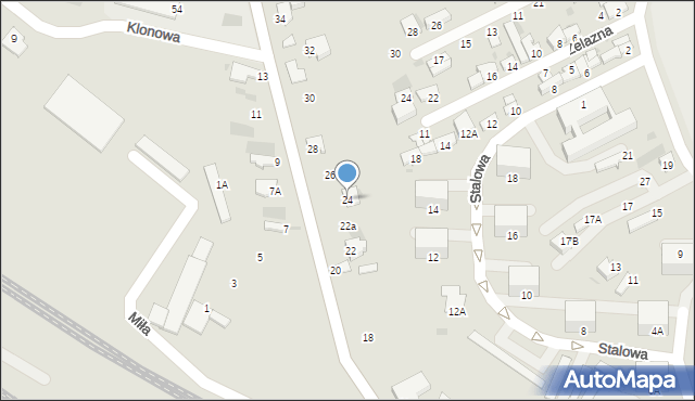 Myszków, Słowackiego Juliusza, 24, mapa Myszków