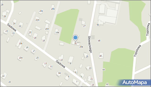 Myszków, Słowackiego Juliusza, 31, mapa Myszków