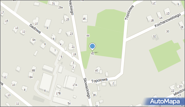 Myszków, Słowackiego Juliusza, 42, mapa Myszków